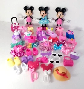 3 Minnie Mouse Dolls Snap And Pose w/45 Accessory pcs. Dresses, Shoes,Bows, Etc. - Picture 1 of 7