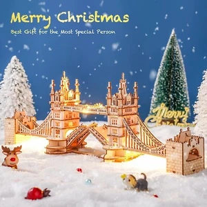 Rowood 3D Puzzles DIY Wooden Model Kits London Tower Bridge for Adults to Build - Picture 1 of 8