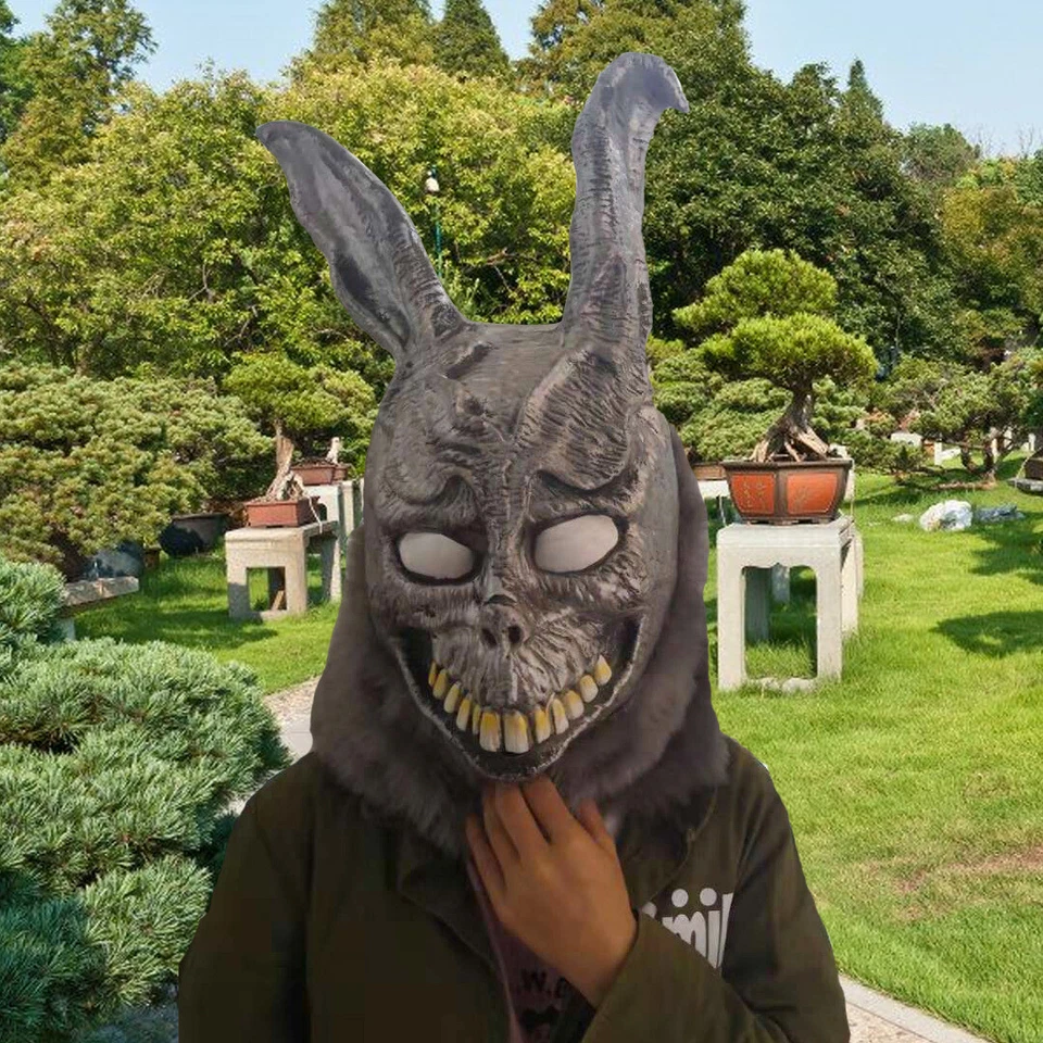 Donnie Darko FRANK The Bunny Rabbit MASK Overhead With Fur Adult Halloween Mask - Bild 1 von 4