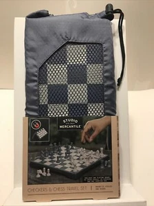 STUDIO MERCANTILE Checkers and Chess Travel Set (2 in 1 Board Game Set) NEW - Picture 1 of 8