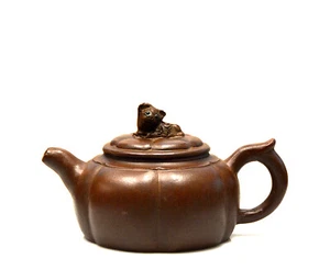 Fine Chines Carved Foo Dog Lid Yixing Zisha Purple Clay Ceramic Teapot - Picture 1 of 6