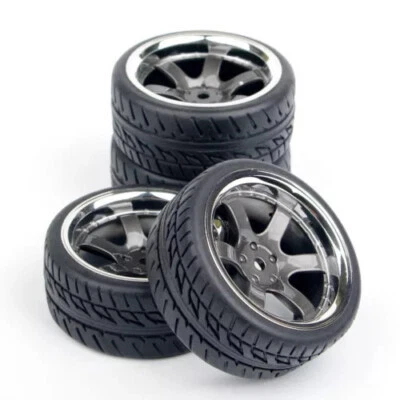 4Pcs 1/10 On-Road Car Rubber Racing Tyres Tires PP0150 fit HSP HPI W:26 D:62.5mm - Image 1 of 4