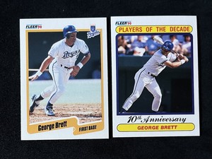 1990 Fleer George Brett Baseball Cards Sharp #103 + #621 Kansas City Royals
