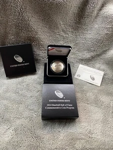 2014-P $1 National Baseball Hall of Fame Silver Dollar Mint Packaging B34 - Picture 1 of 3
