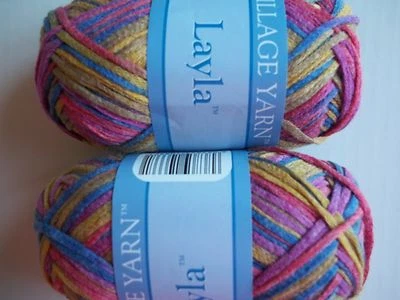 Village Yarn Layla cotton blend ribbon yarn, Coral, lot of 2 (136 yds each) - Image 1 of 2