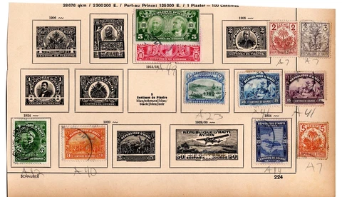 Stamp Collection- Haiti on album page remnants (C558) Cover