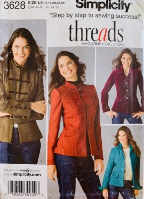 Simplicity Pattern 3628 | Misses Fitted Lined Jacket | Size 16 - 24 | NEW - Image 1 of 2