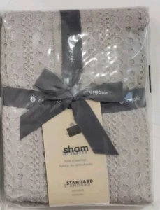 West Elm Organic Textured Waffle 1 Standard Sham Gray - Picture 1 of 1