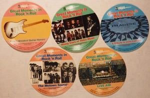 GREAT MOMENTS IN ROCK N’ ROLL / FIVE 5 INCH 33 RPM VINYL ON PAPER PROMO RECORDS - Picture 1 of 2