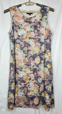 Women's NWT Tiana B. Sleeveless Multicolor Floral Design Lace Up Lined Dress 16 - Image 1 of 4