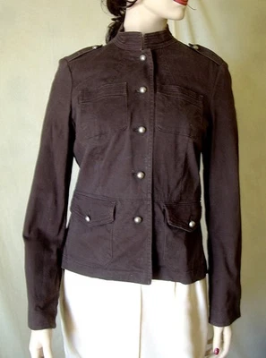 VTG 90's MOSSIMO BROWN COTTON MILITARY-STYLE JACKET~METAL BUTTONS~SZ M~WORN ONCE - Image 1 of 4