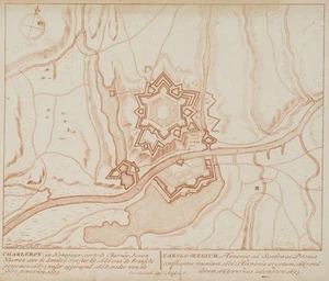 P. SCHENK (1660-1718), Charleroi mit Festungsring, um 1712, Kupferstich - Picture 1 of 4