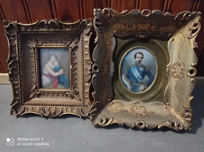 Deux Portrait de Madame Vigée-Le Brun et sa fille signé Hil, et De Napoléon III  - Photo 1/4