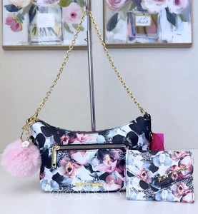 Betsey Johnson Coco Schultertasche & Geldbörse Set - Leopard Floral - Bild 1 von 12