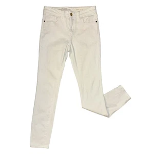 Pilcro And The Letterpress Script Jeans Anthropologie White Size 27 Skinny EUC - Picture 1 of 11