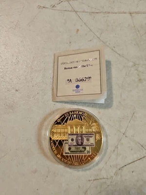 2010 $20 Andrew Jackson BANKNOTE OF THE USA Eagle American Mint  Medal - Image 1 of 4