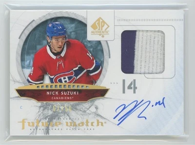 Nick Suzuki 2019-20 Upper Deck SP Authentic Rookie Future Watch Patch Auto /50 - Image 1 of 2