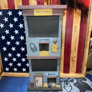 Wood Wall Mounted Mail Sorter Organizer  3 Pockets Country 19" - Picture 1 of 1