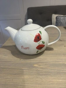 Dunelm Poppy Teiera e lattiera, senza patatine senza crepe, buone condizioni - Foto 1 di 7