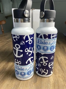 Set Of 2 Insulated Anchor Theme Water Bottles Elsie & Zoey 17 Oz New - Picture 1 of 3