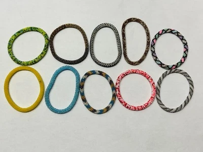 10x Glass Seed Bead Handmade Beaded Crochet Roll On Bracelet Nepal Jewelry Lot I - Image 1 of 4