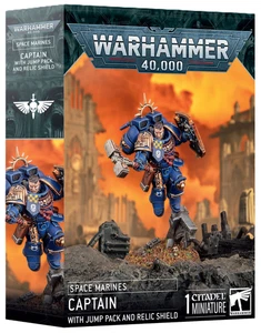 Space Marines: Captain con Jump Pack e Scudo Reliquia Warhammer 40K (48-102) NUOVO - Foto 1 di 1