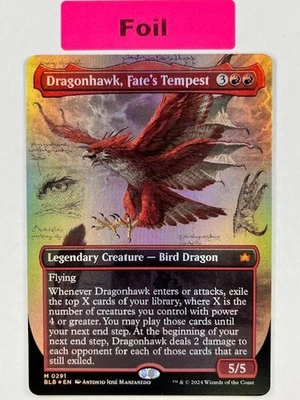 1x MTG Dragonhawk, Fate's Tempest - (Borderless Foil) - Bloomburrow NM #291 - Image 1 of 2