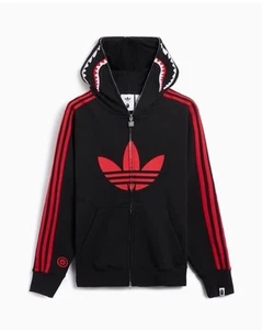 Bape Adidas Ultimate Shark Hoodie XL Bathing Ape Japan Black Red SS25 DS In Hand - Picture 1 of 9