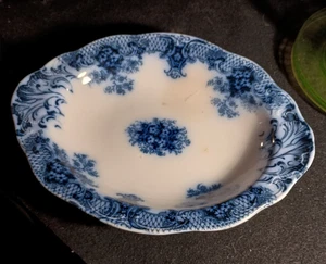 Antike Wood & Son Flow blau Keswick 12" ovale Gemüseschüssel Servierschale - Bild 1 von 6