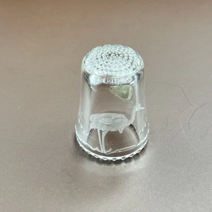 Fingerhut geätztes Kristall Ullmannglas W. Germany TCC "Crystal Wildlife" Reiher - Bild 1 von 9