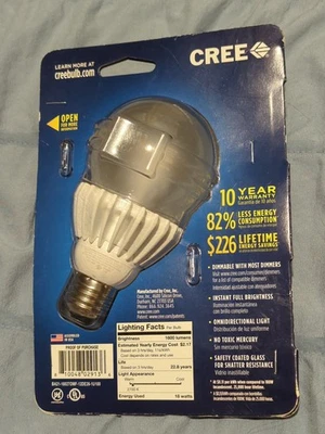 Cree Soft White LED 18 Watt 2700k Dimmable E26 Medium Bulb - Image 1 of 3