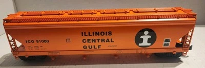 K Line Aluminum O Scale Extended 4 Bay Center Flow Modern Hopper IC Gulf #81000 - Image 1 of 4