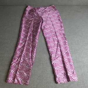 J. McLaughlin Damen Hose 10 Rosa Paisley Allover Print 100% Seide Loud - Bild 1 von 12