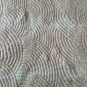 Vintage Baptist Fan Feed Sack Quilt Hand Quilted Handmade Cutter Green Cotton - Picture 1 of 23