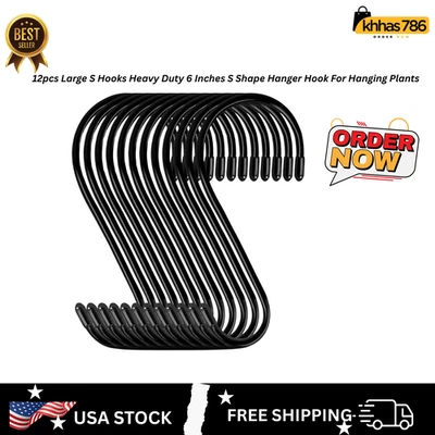 12pcs Large S Hooks Heavy Duty 6 Inches S Shape Hanger Hook For Hanging Plants - Image 1 of 4