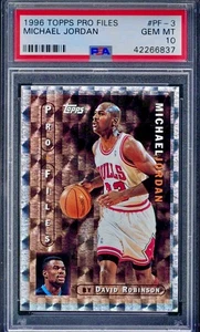 POP 76 PSA 10 Michael Jordan 1996 Topps Pro Files Holo 90s Insert MJ 7% Gem Rate - Picture 1 of 3