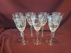 Set of 7 Rock Sharpe Small Cordial Glasses - Cut Crystal - 2 oz - 5-7/8 Tall - Picture 1 of 13