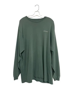 VTG Patagonia Mens Long Sleeve Green T Shirt Organic Cotton Siize XL Excellent - Picture 1 of 4