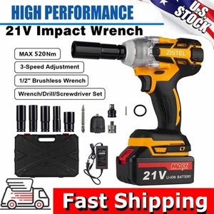 4 IN 1 Wrench/Drill/Screwdriver 21V Impact Wrench Kit W/ 3Ah Li-ion Batteries US - Picture 1 of 12
