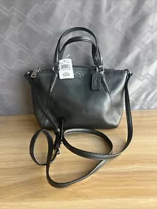 COACH Mini Kelsey Metallic Pebbled Leather Satchel Crossbody Gunmetal F22316 - Picture 1 of 6