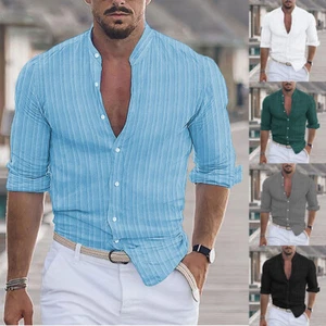 Men Shirts Long Sleeve Tops Mens Holiday Slim Fit  Casual T Shirts⇘ - Picture 1 of 21