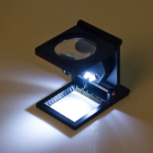Fadenzähler Lupe 10 x Vergrößerung LED Juwelier Vergrößerungsglas Linen Tester
