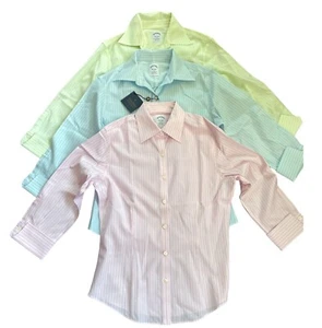 Lot of 3 BROOKS BROTHERS Fitted Non-Iron Stretch Shirt Top Blouse , Size 2 - Picture 1 of 4