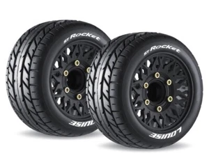 LOUISE ST Rocket 1/10 Reifen auf Felge schwarz mit tauschbare Radmitnehmer ... - Bild 1 von 1