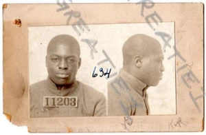 1918 foto segnaletica,assalto con intenzione di rubare,occ.Teamster afroamericano Mich. - Foto 1 di 2