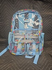 HTWO Clear Backpack Blue Clear Book Bag Stadium Approved