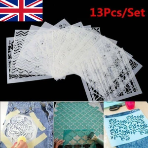13-PACK Embossing Template Scrapbooking Walls Painting Layering Stencils Set UK. - Picture 1 of 12