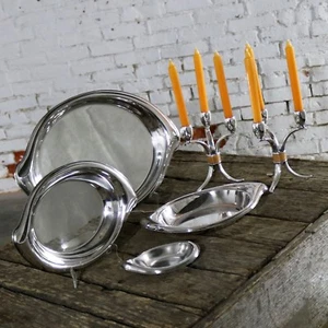 Flair Kandelaber und Serviertabletts 6er Set Mid Century Modern von 1847 Rogers - Bild 1 von 12