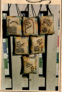 Sweet Stitcheries 6 Peg Pillows Stitchery Pattern Primitive Embroidery - Picture 1 of 3
