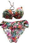 Floral Halter Neck Bikini Swimsuit by NEXT 32DD/E Top 10 Bottoms In VGC Fab